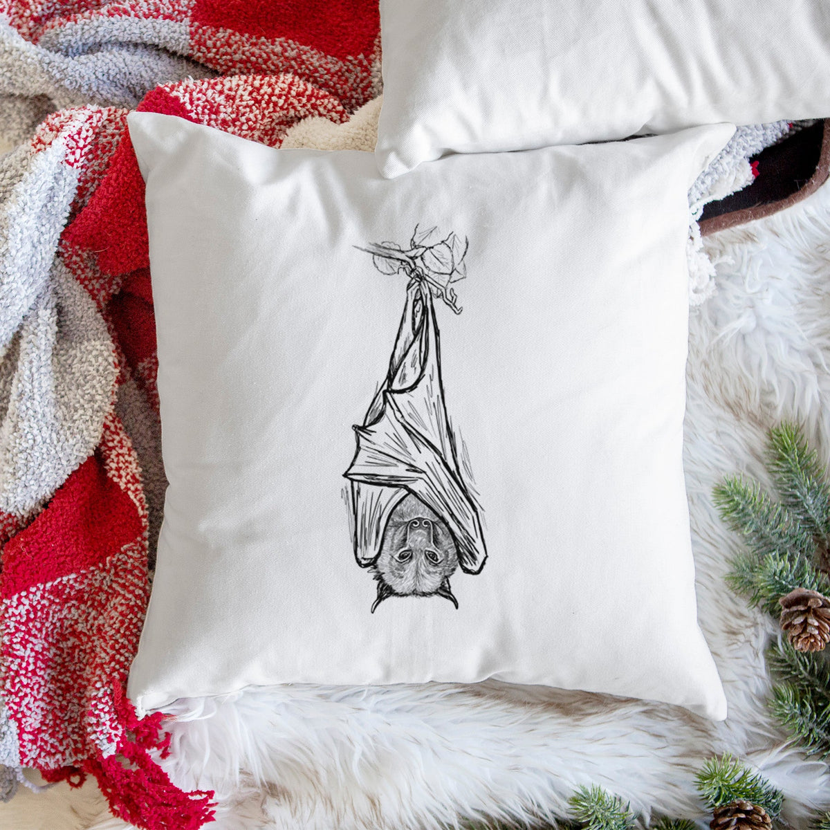 Pteropus vampyrus - Large Flying Fox - Throw Pillow Cover