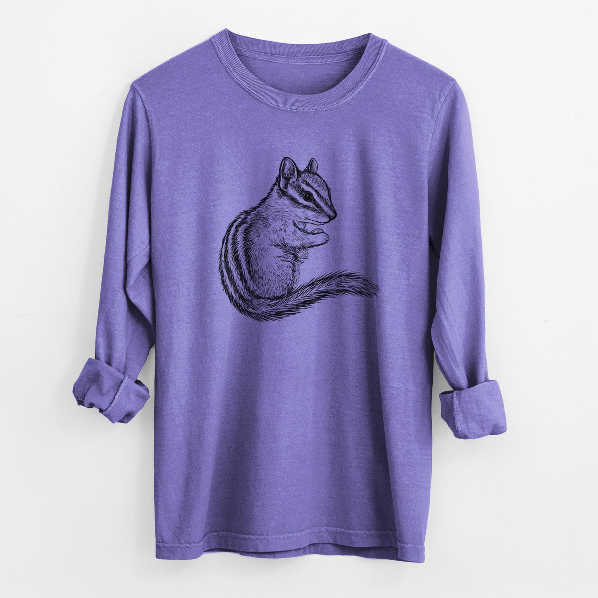 Chipmunk - Neotamias minimus - Unisex Comfort Colors 100% Cotton Long Sleeve