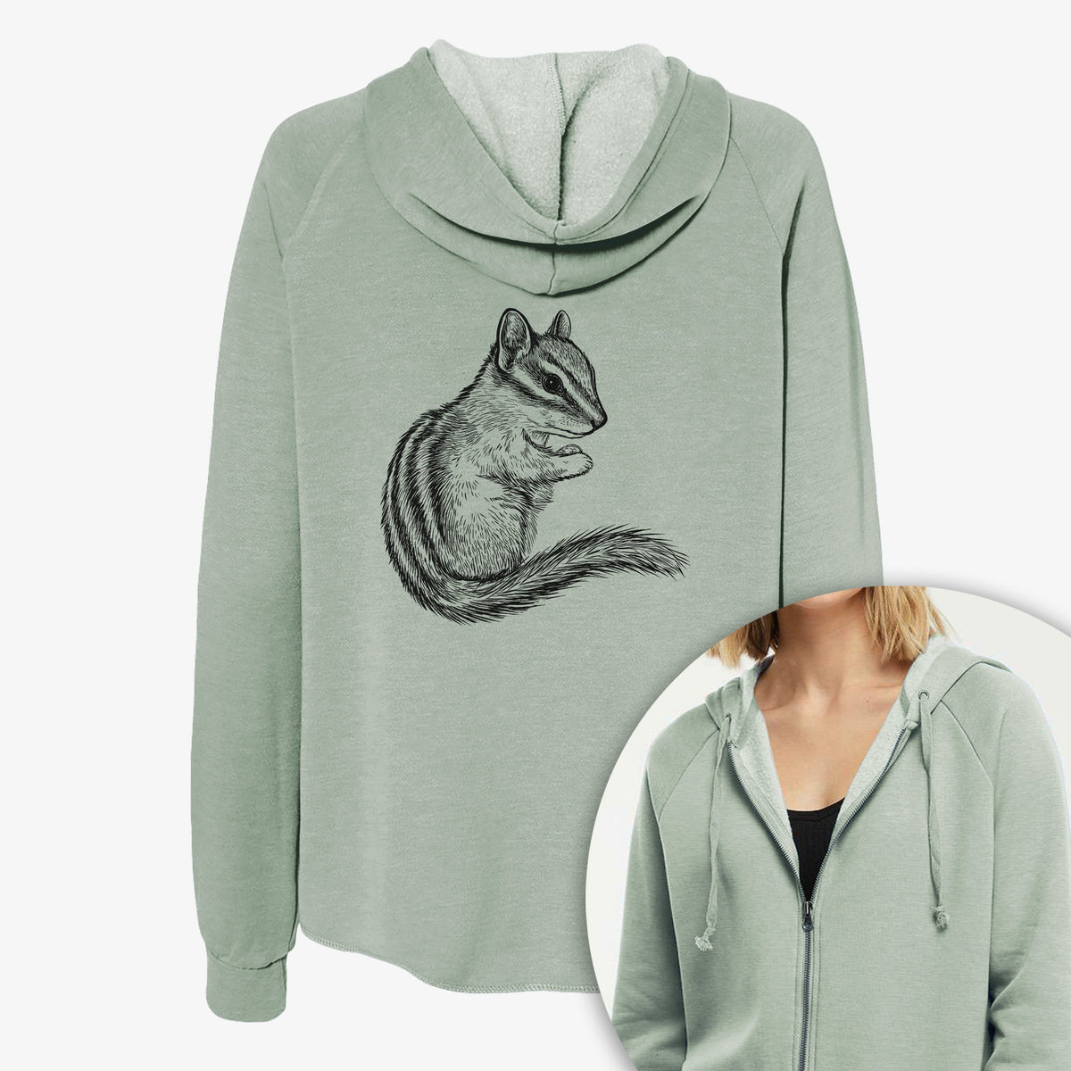 Chipmunk - Neotamias minimus - Women's Cali Wave Zip-Up Sweatshirt
