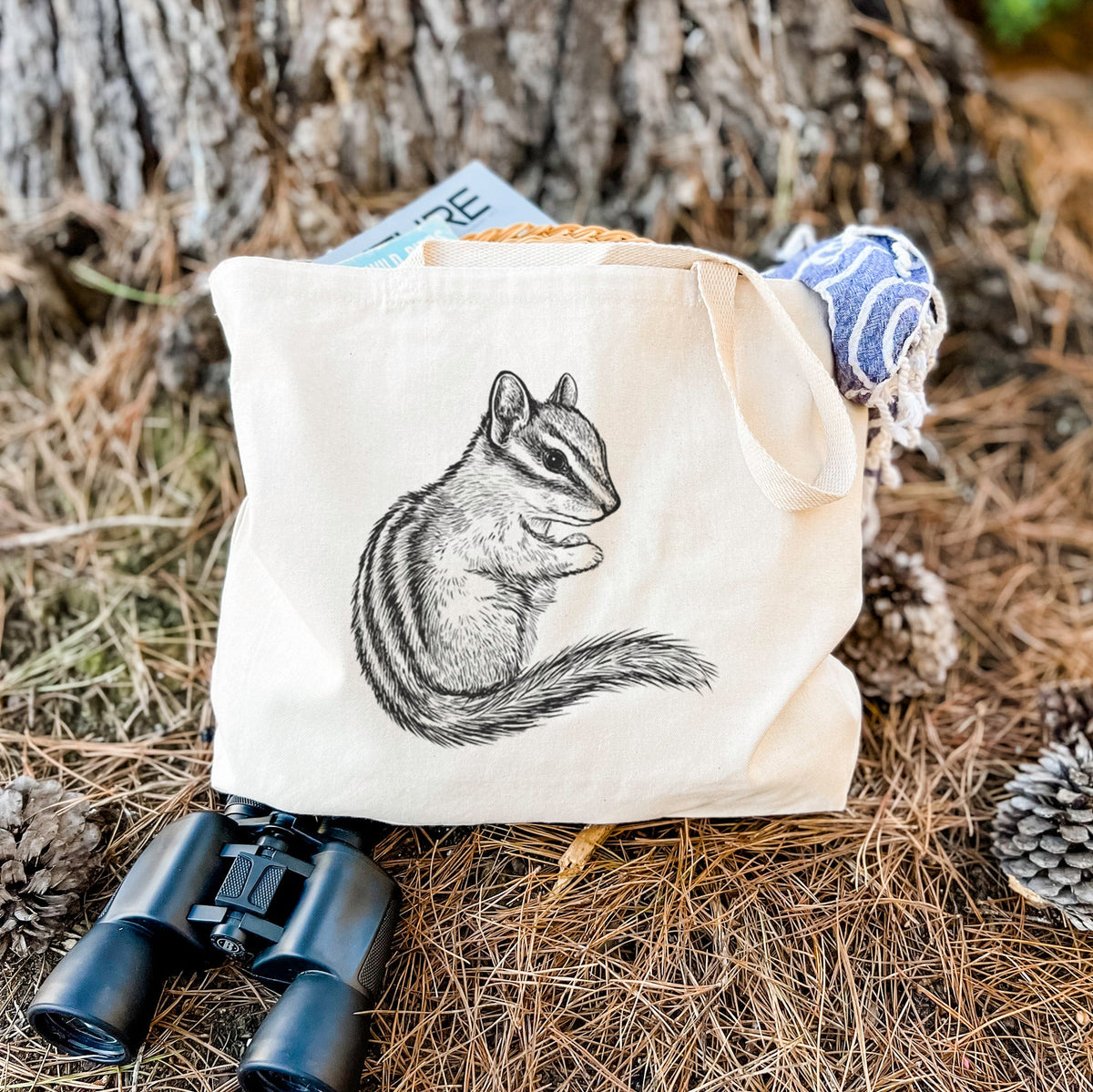 Chipmunk - Neotamias minimus - Tote Bag