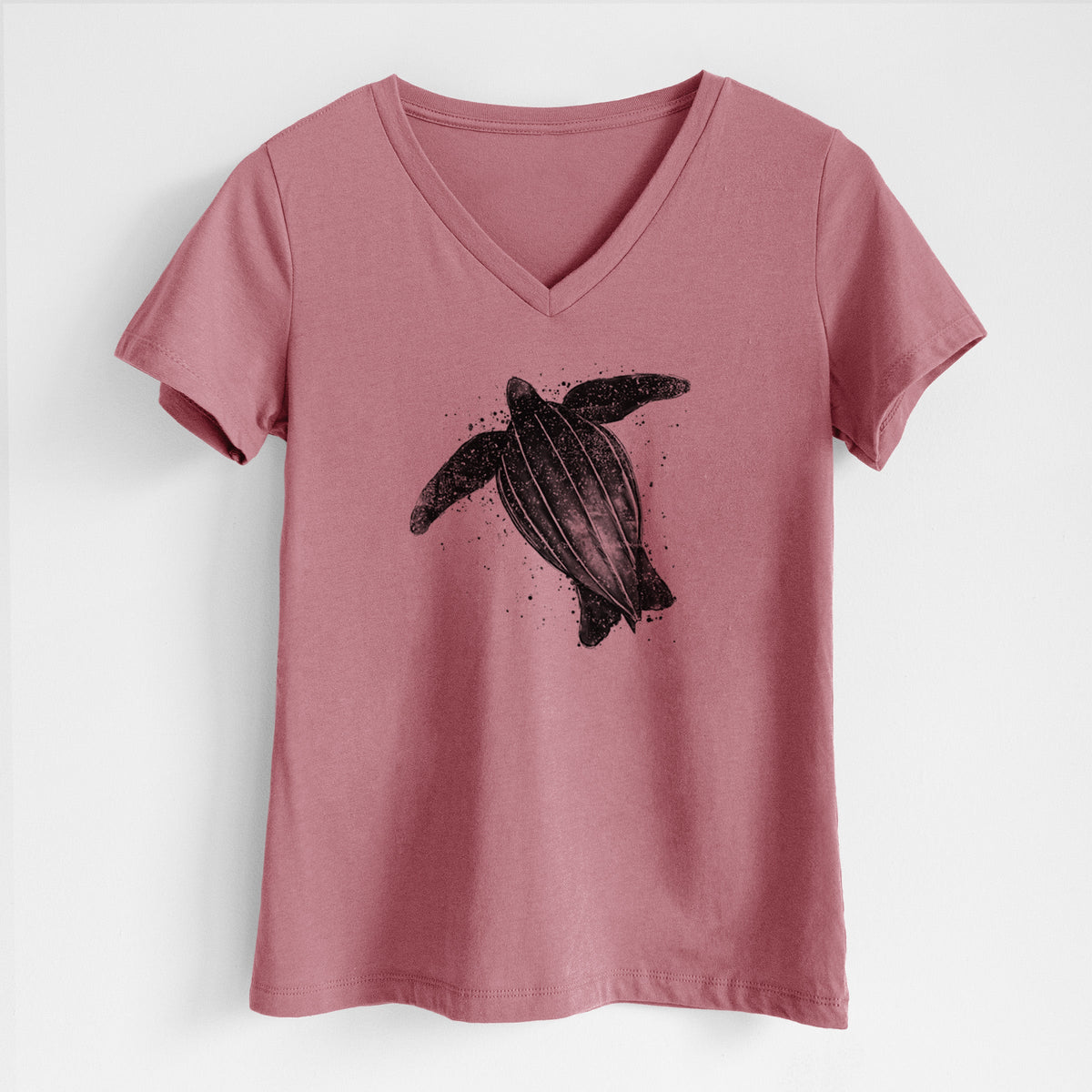 Leatherback - Dermochelys coriacea - Women's Lightweight Relaxed Fit 100% Cotton V-neck