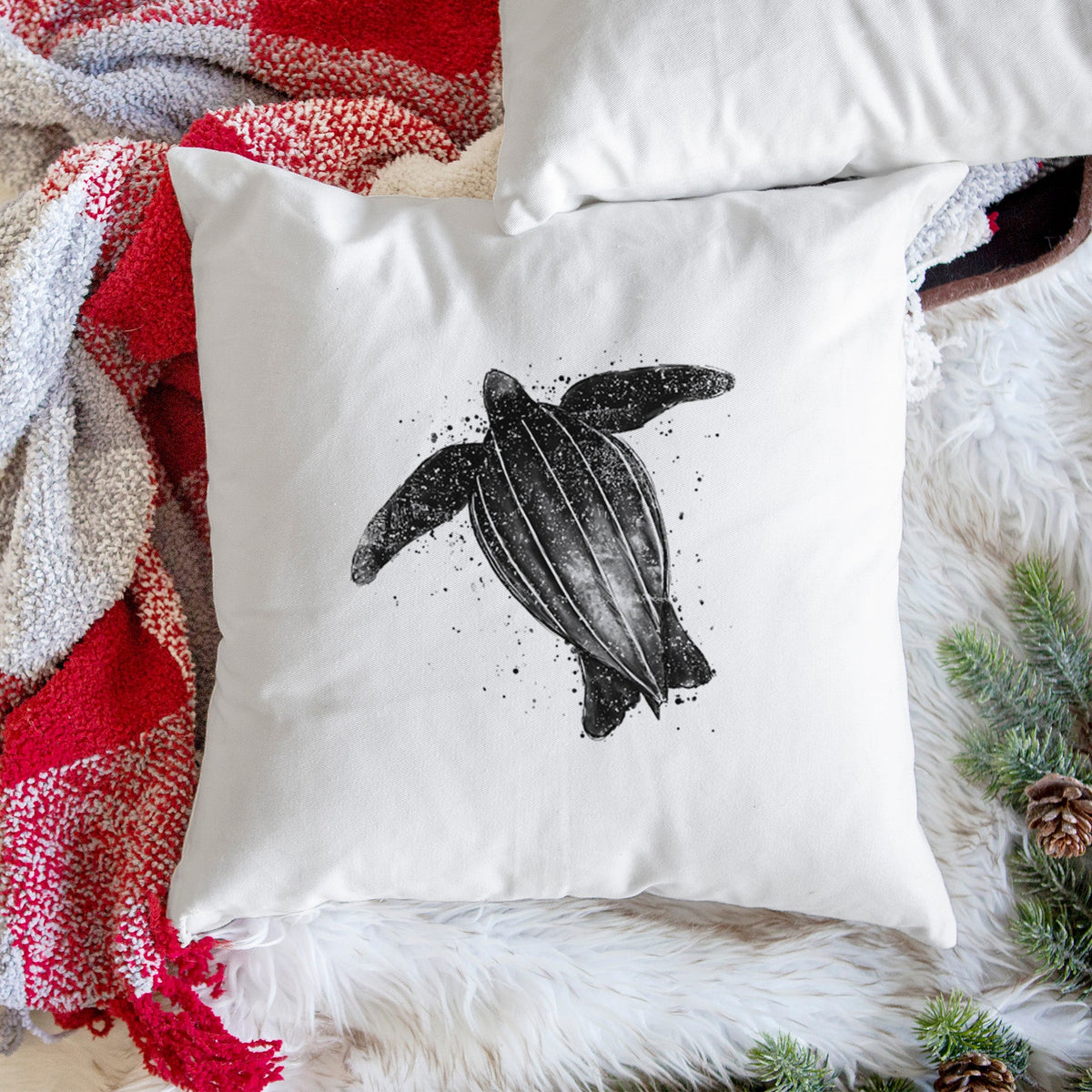 Leatherback - Dermochelys coriacea - Throw Pillow Cover