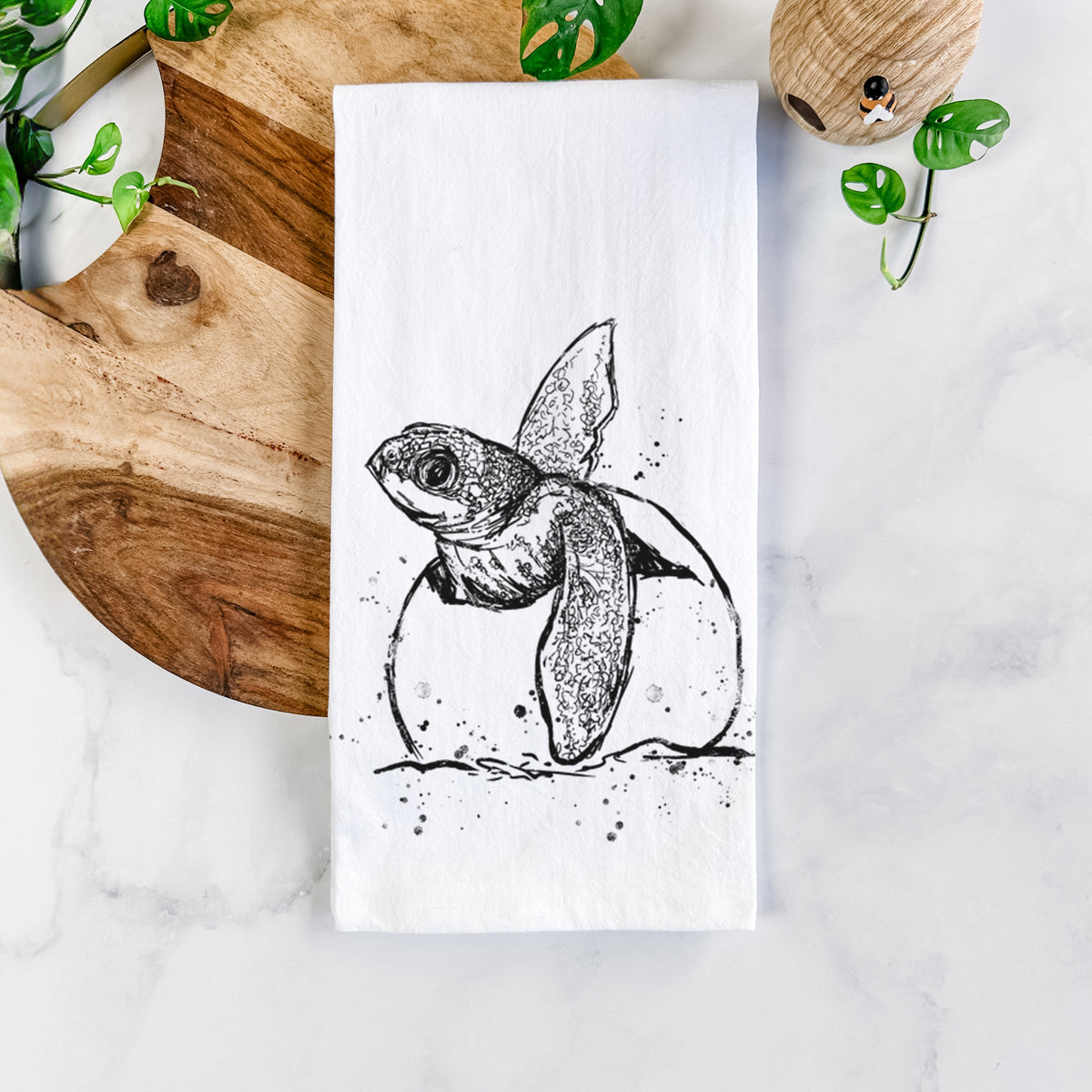 Leatherback Turtle Hatching Tea Towel