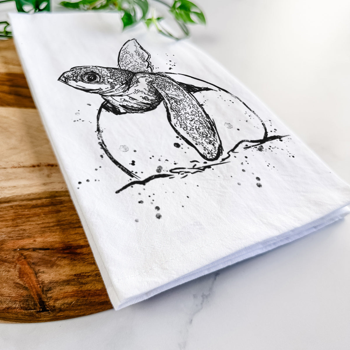 Leatherback Turtle Hatching Tea Towel