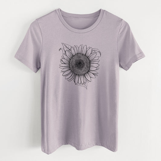 Lemon Queen Sunflower - Helianthus Annuus - Women's Lightweight Relaxed Fit 100% Cotton Crewneck