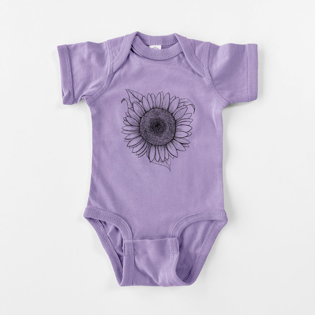 Lemon Queen Sunflower - Helianthus Annuus - Baby Fine Jersey Bodysuit