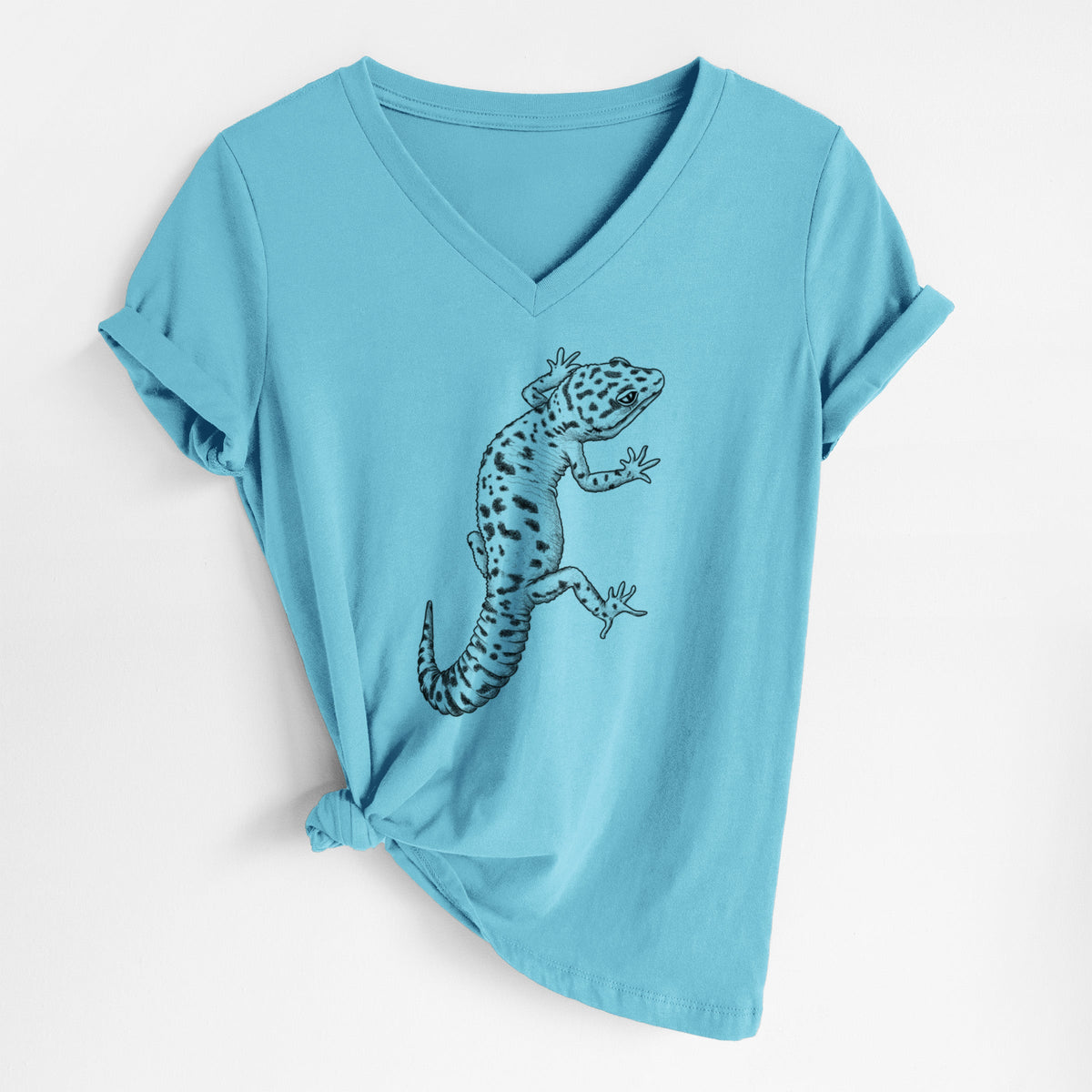 Eublepharis macularius - Leopard Gecko - Women's Lightweight Relaxed Fit 100% Cotton V-neck