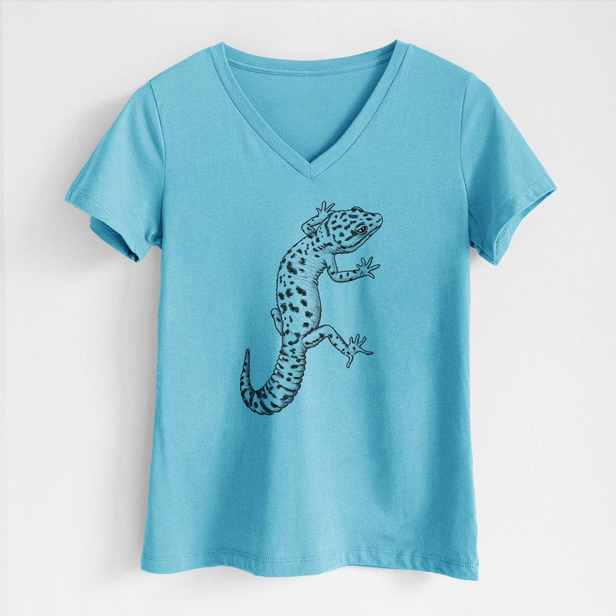 Eublepharis macularius - Leopard Gecko - Women's Lightweight Relaxed Fit 100% Cotton V-neck
