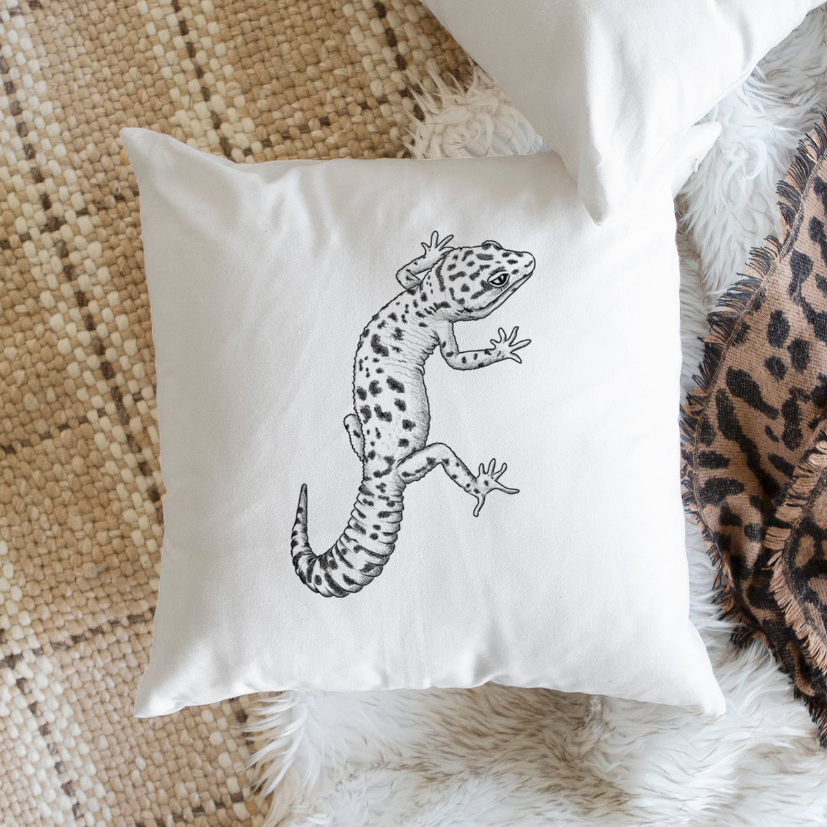 Eublepharis macularius - Leopard Gecko - Throw Pillow Cover