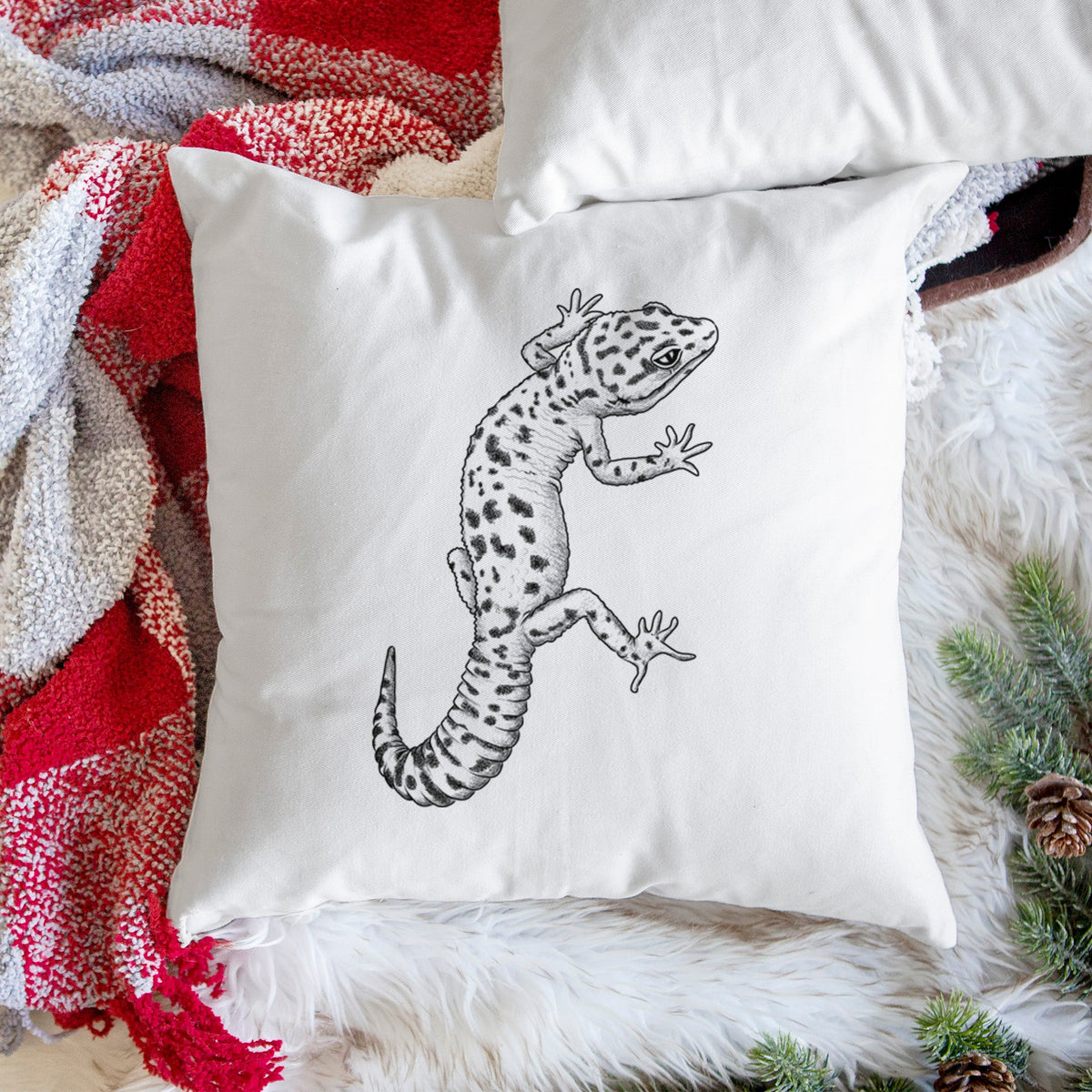 Eublepharis macularius - Leopard Gecko - Throw Pillow Cover