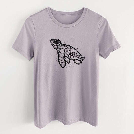 Baby Sea Turtle - Women's Lightweight Relaxed Fit 100% Cotton Crewneck