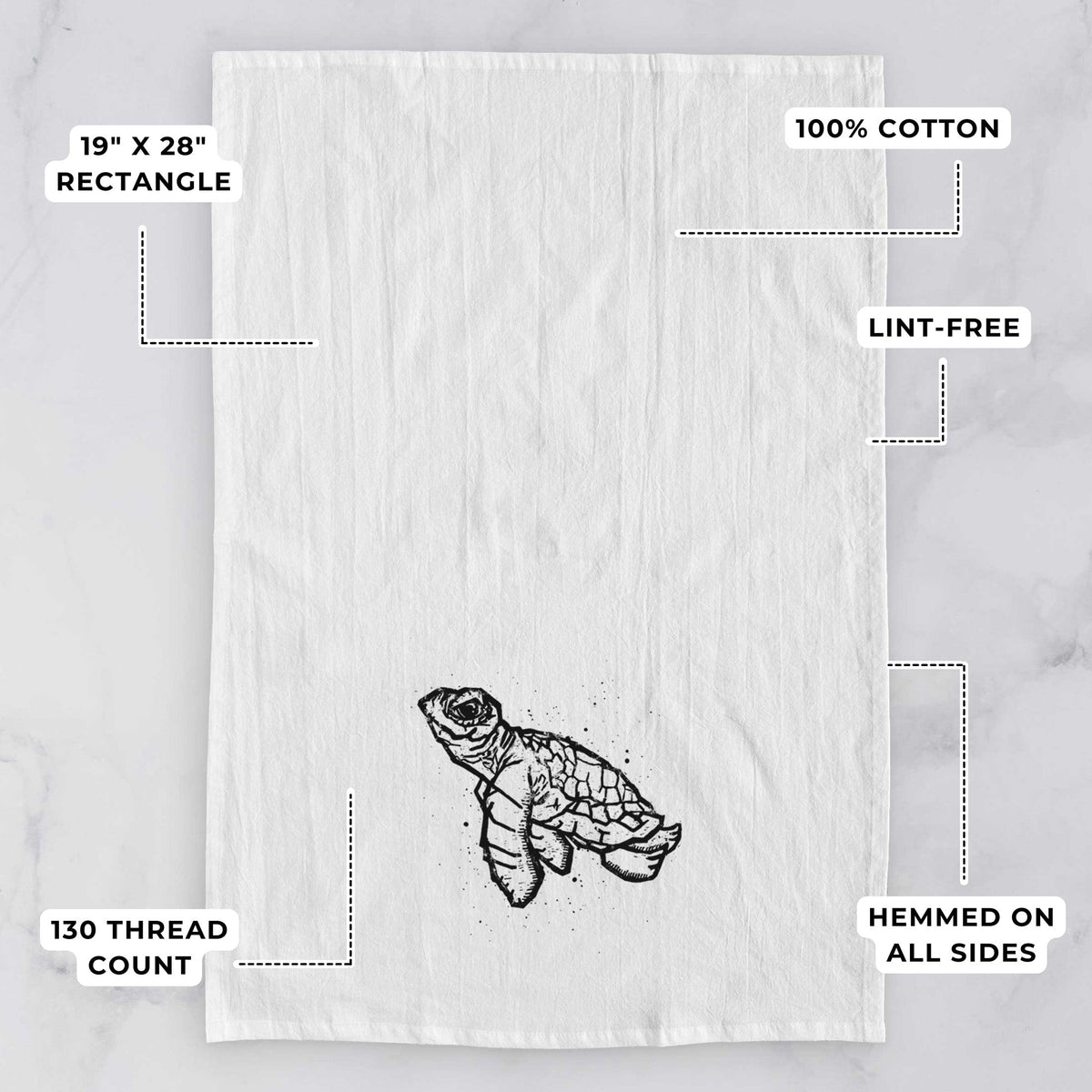 Baby Sea Turtle Tea Towel
