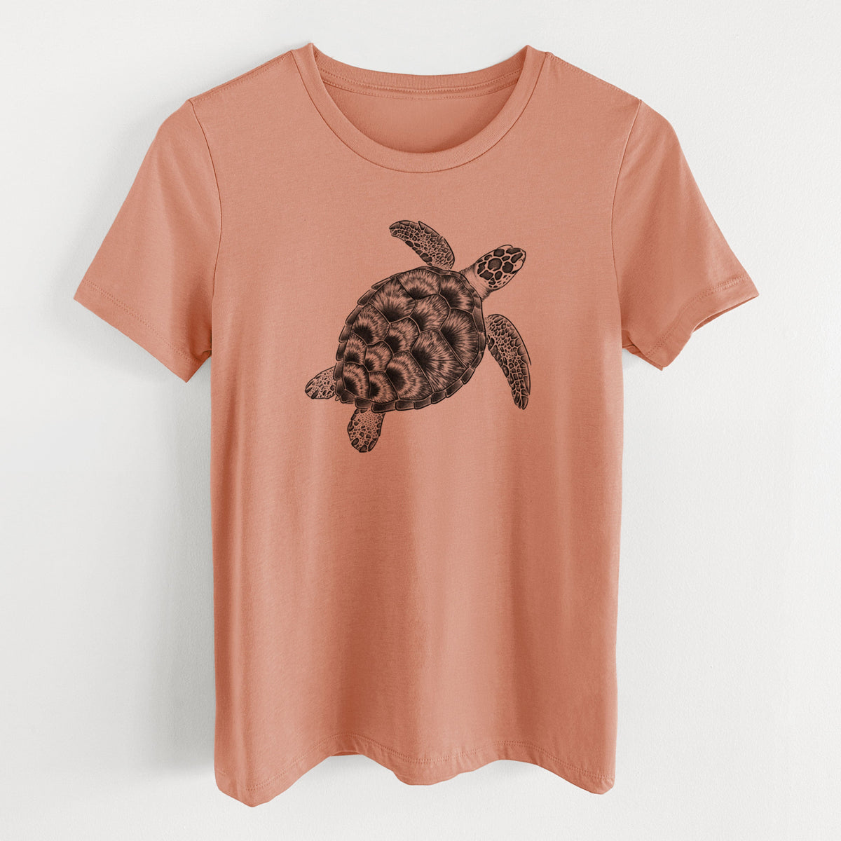 Loggerhead Sea Turtle - Caretta caretta - Women's Lightweight Relaxed Fit 100% Cotton Crewneck