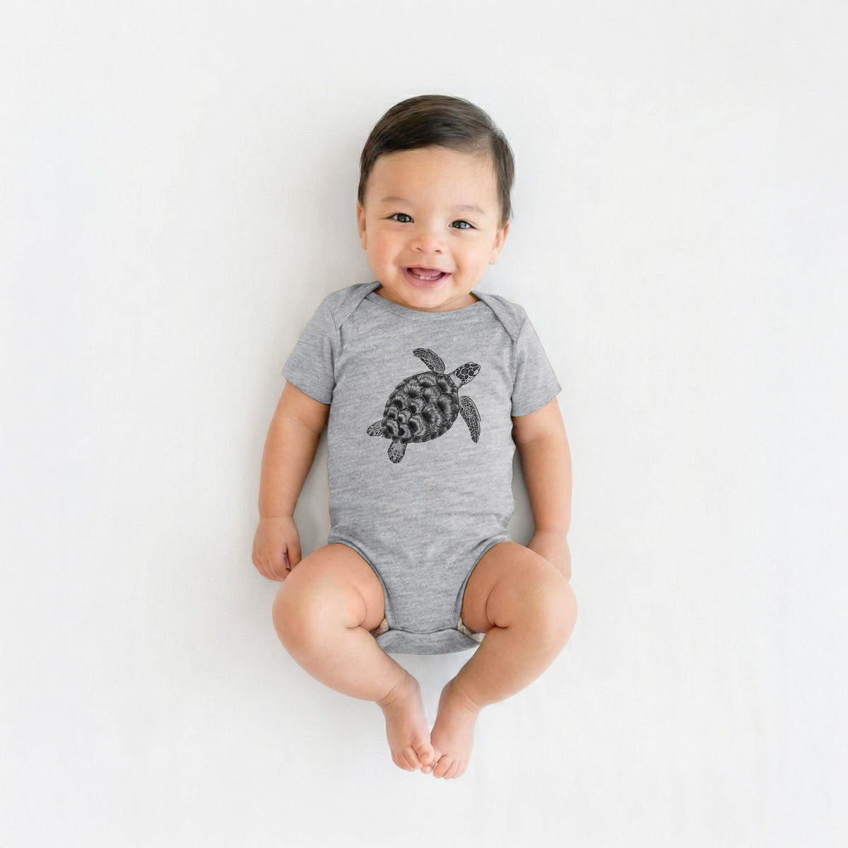 Loggerhead Sea Turtle - Caretta caretta - Baby Fine Jersey Bodysuit