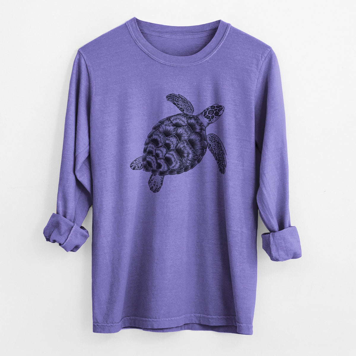 Loggerhead Sea Turtle - Caretta caretta - Unisex Comfort Colors 100% Cotton Long Sleeve