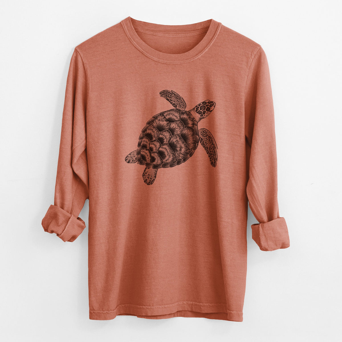 Loggerhead Sea Turtle - Caretta caretta - Unisex Comfort Colors 100% Cotton Long Sleeve