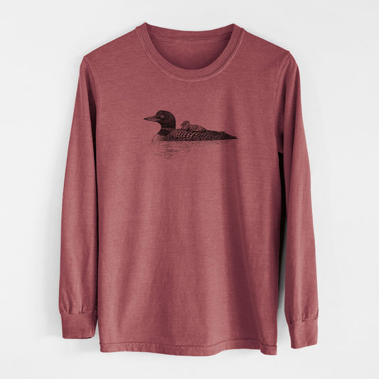 Common Loon with Chick - Gavia immer - Unisex Comfort Colors 100% Cotton Long Sleeve