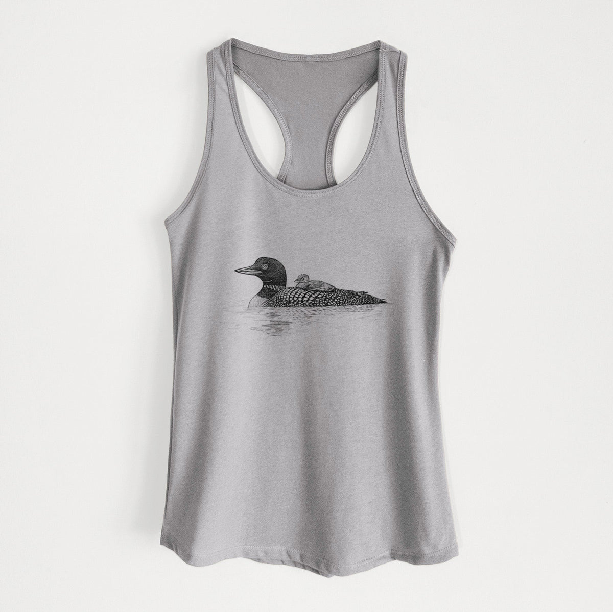 Common Loon with Chick - Gavia immer - Women's Racerback Tanktop