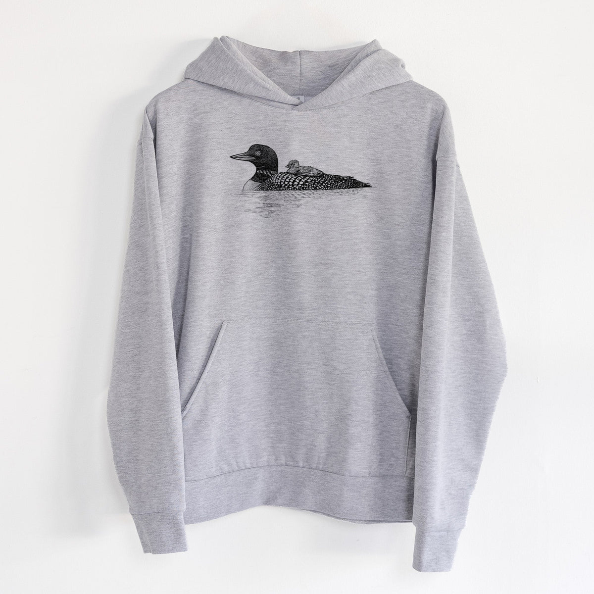 Common Loon with Chick - Gavia immer  - Statement Midweight Hoodie