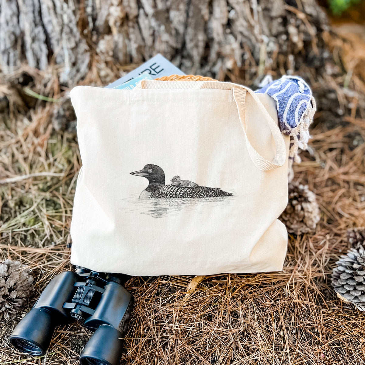Common Loon with Chick - Gavia immer - Tote Bag
