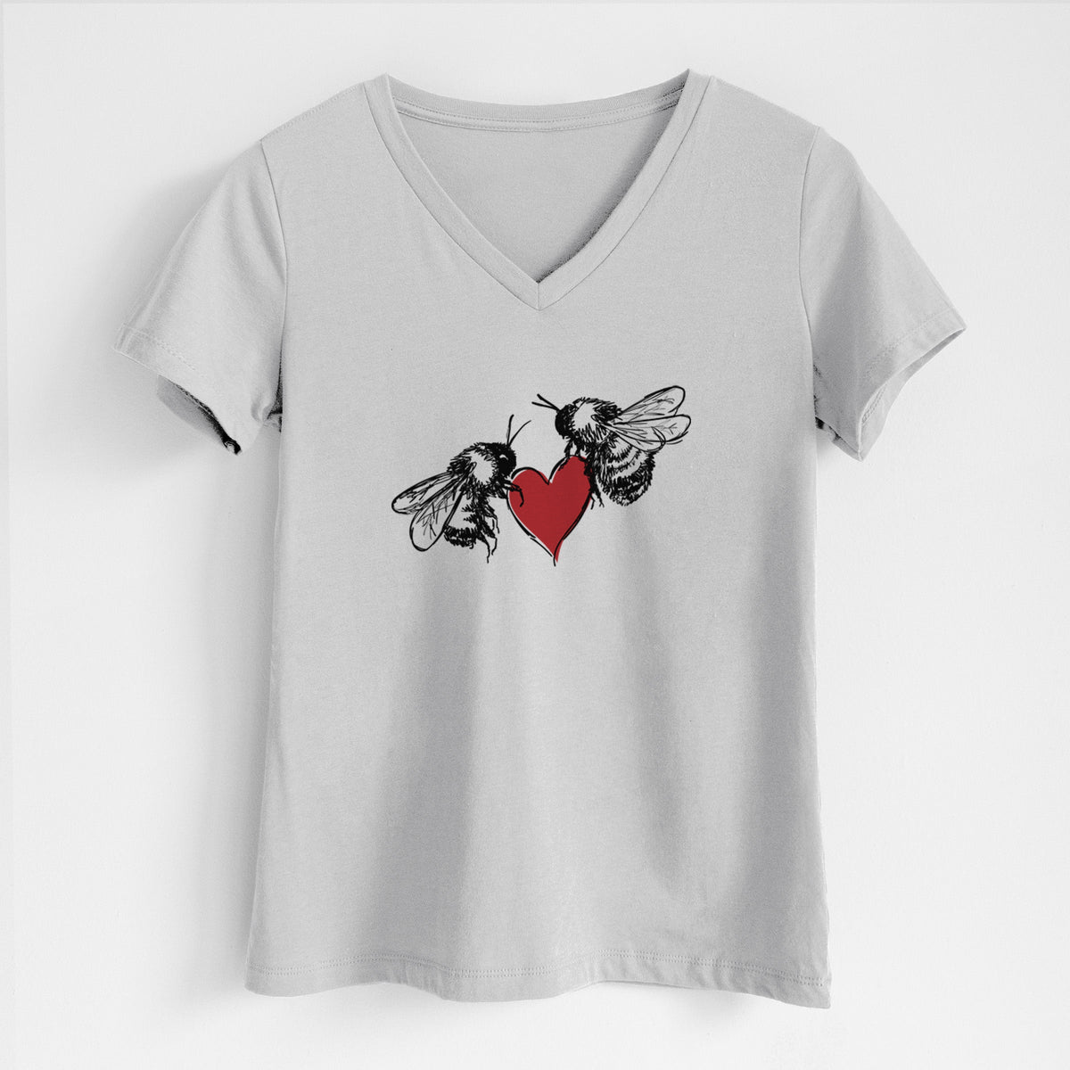 Love Bees - Women's Lightweight Relaxed Fit 100% Cotton V-neck