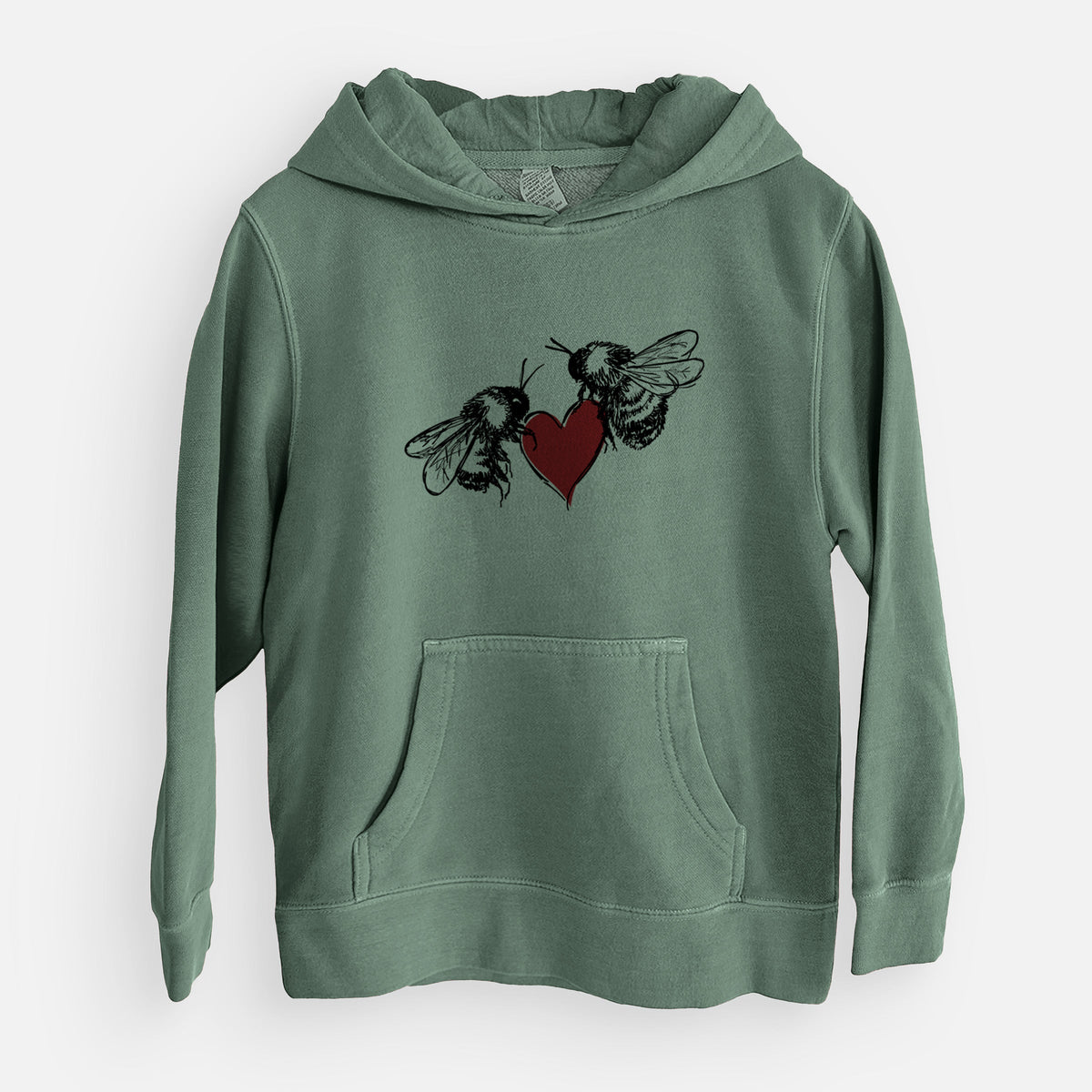 Love Bees - Youth Pigment Dyed Hoodie