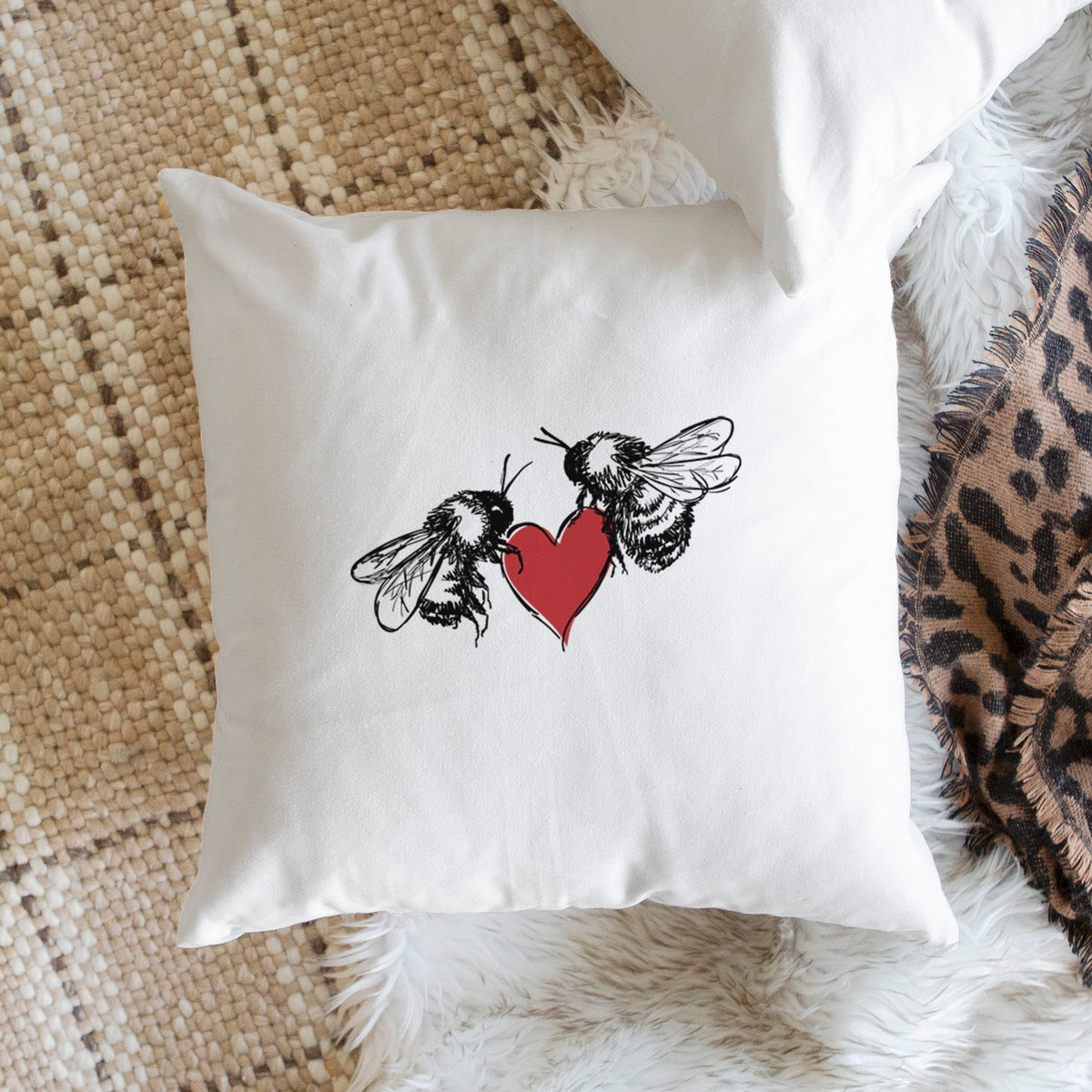 Love Bees - Throw Pillow Cover