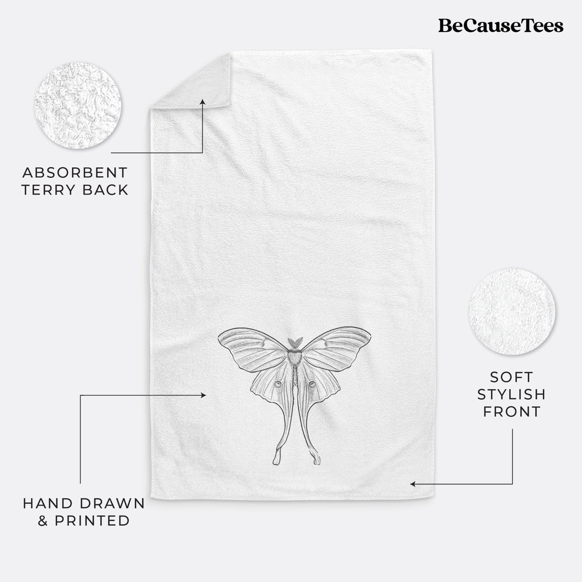 Luna Moth - Actias luna Premium Decorative Hand Towel