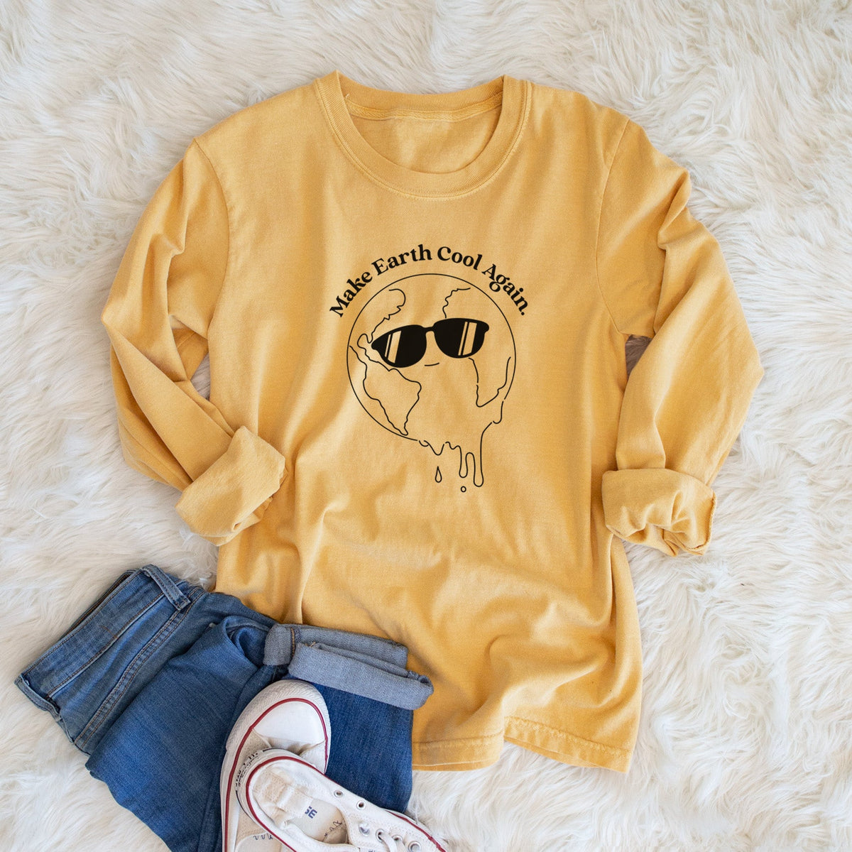 Make Earth Cool Again - Melted Planet - Unisex Comfort Colors 100% Cotton Long Sleeve