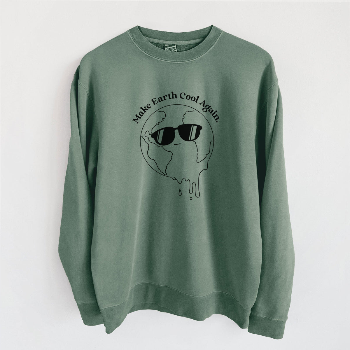 Make Earth Cool Again - Melted Planet - Unisex Pigment Dyed Crew Sweatshirt
