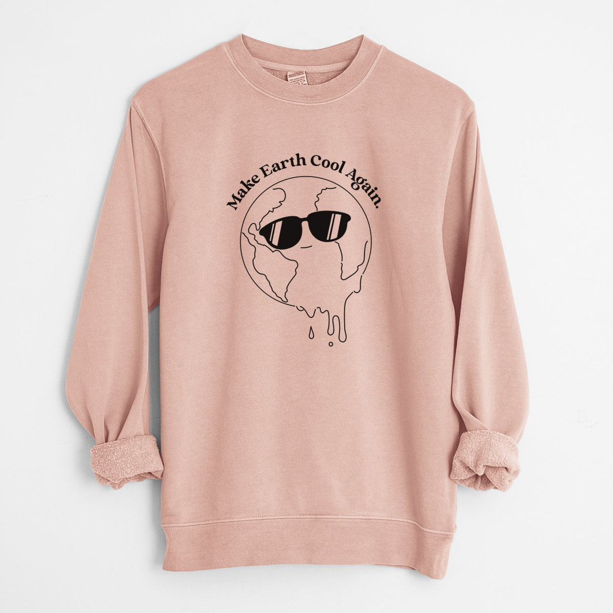 Make Earth Cool Again - Melted Planet - Unisex Pigment Dyed Crew Sweatshirt