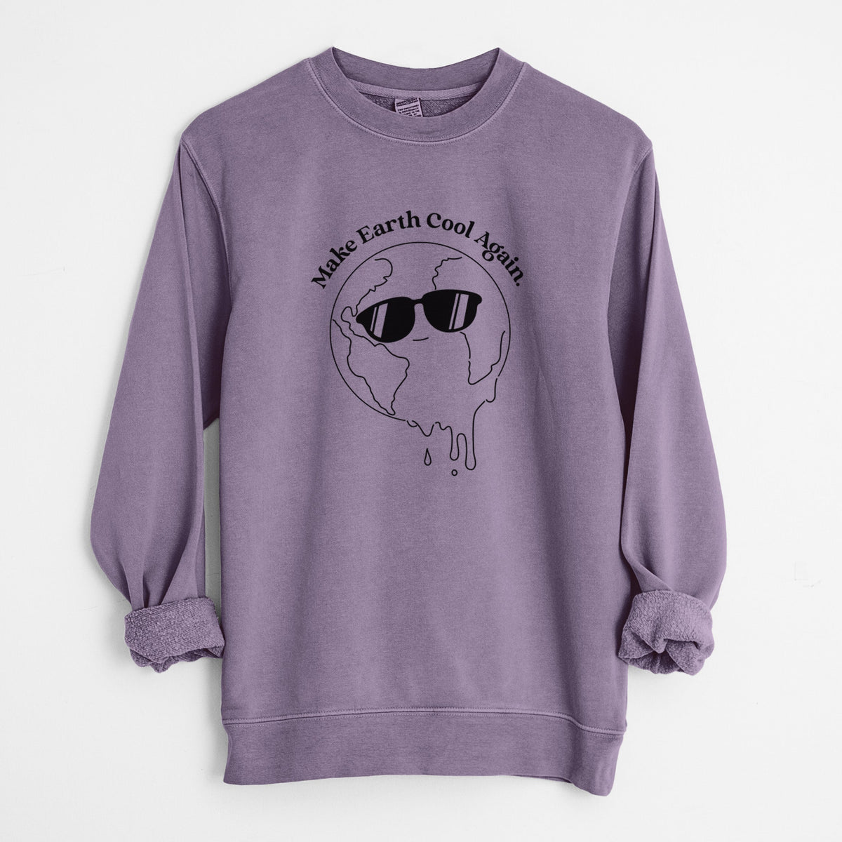 Make Earth Cool Again - Melted Planet - Unisex Pigment Dyed Crew Sweatshirt