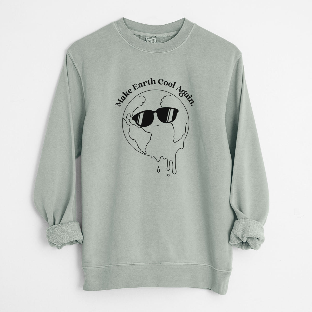 Make Earth Cool Again - Melted Planet - Unisex Pigment Dyed Crew Sweatshirt