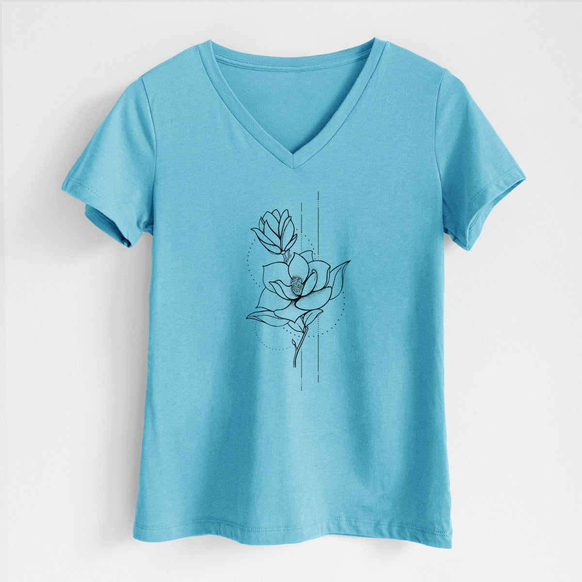 Southern Magnolia Stem - Women's Lightweight Relaxed Fit 100% Cotton V-neck