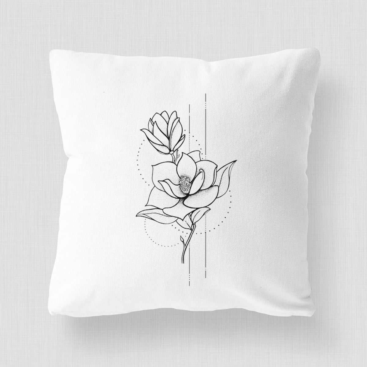 Southern Magnolia Stem - Throw Pillow Cover