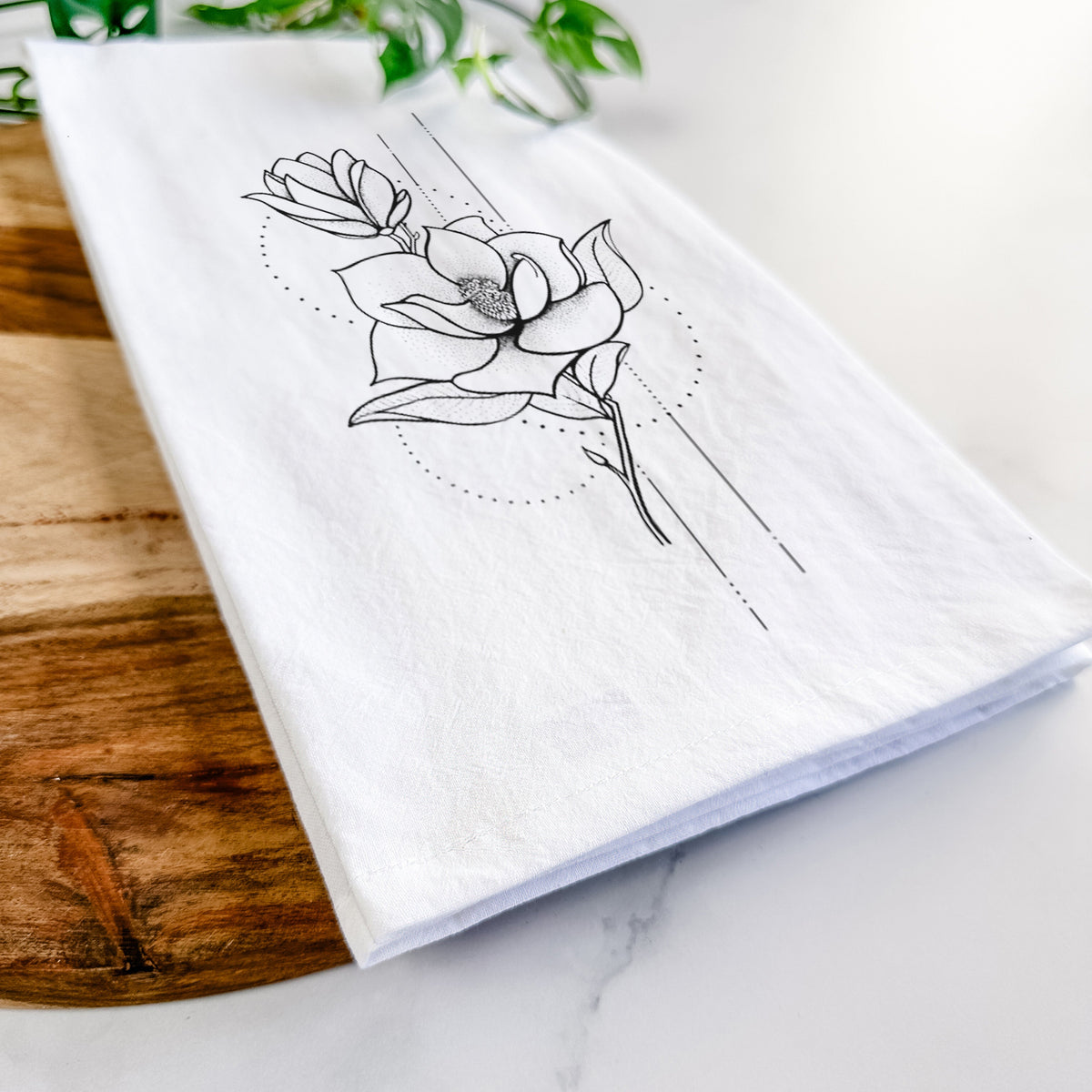 Southern Magnolia Stem Tea Towel