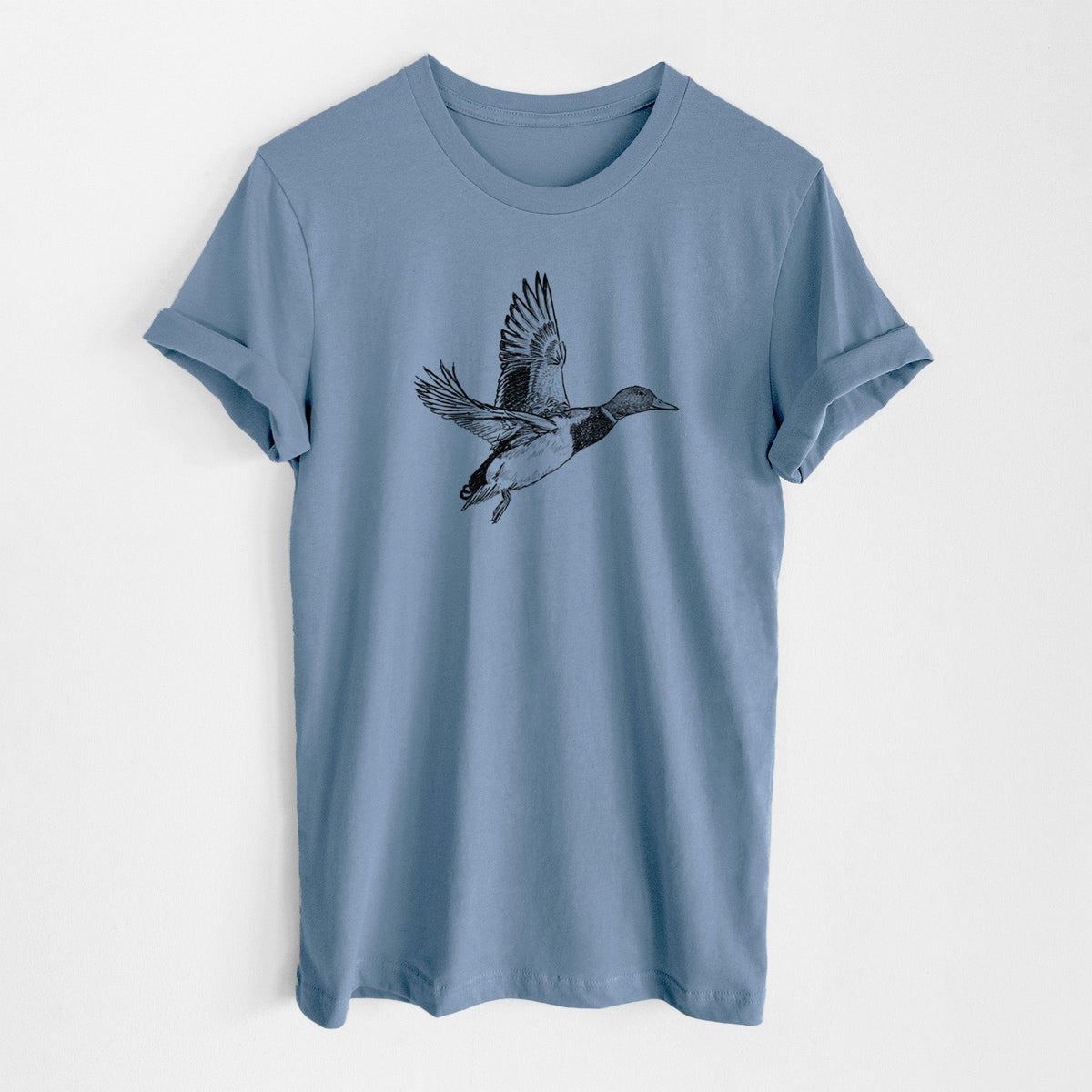 Male Mallard Duck - Anas platyrhynchos - Lightweight 100% Cotton Unisex Crewneck
