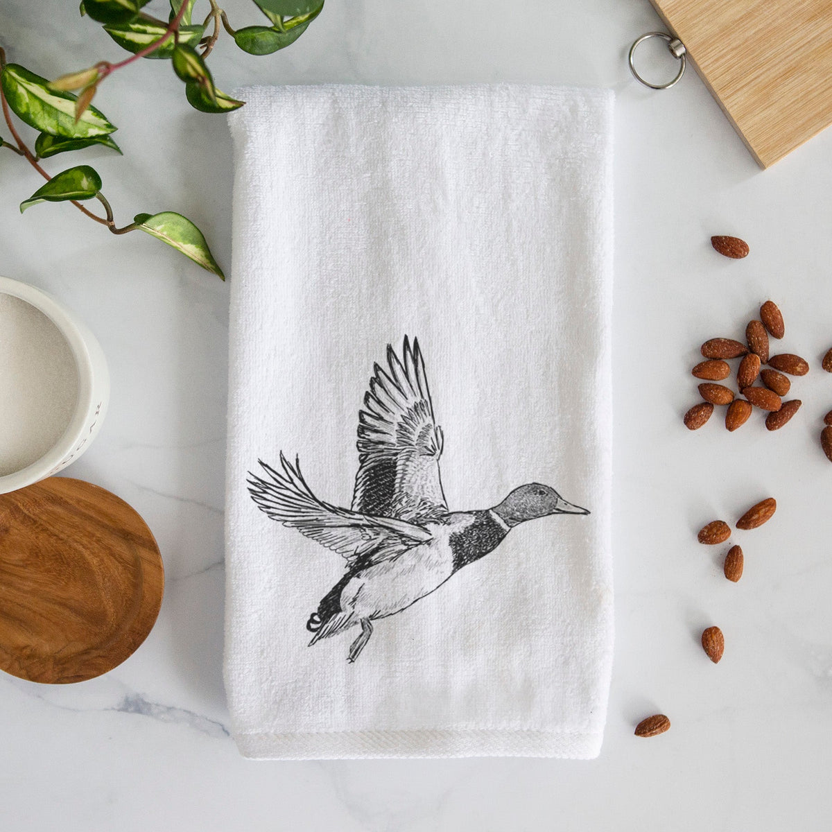 Male Mallard Duck - Anas platyrhynchos Premium Decorative Hand Towel