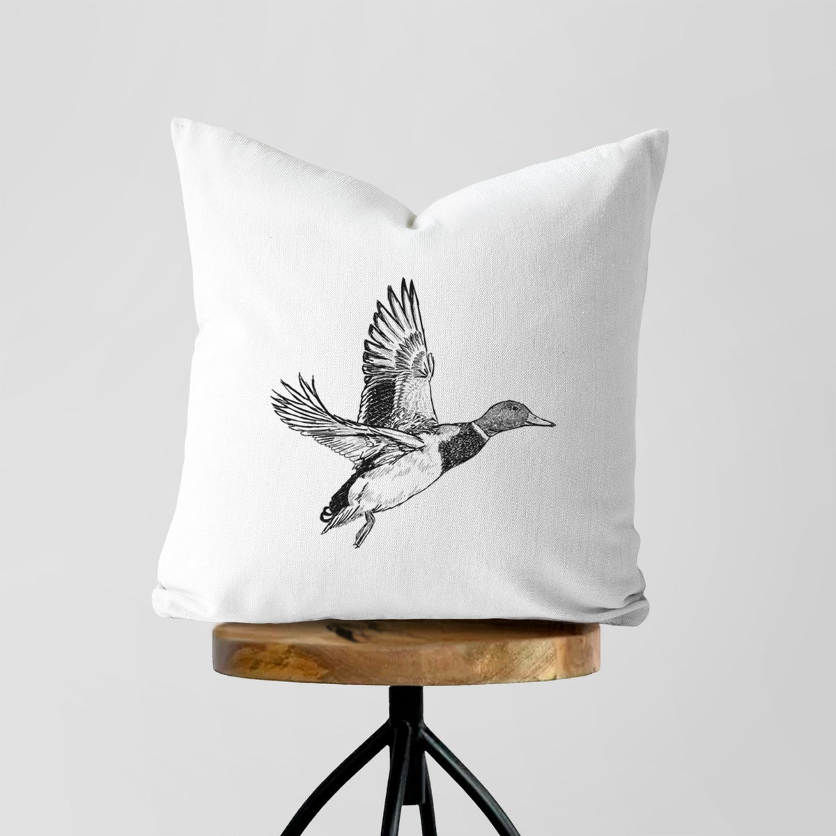 Male Mallard Duck - Anas platyrhynchos - Throw Pillow Cover