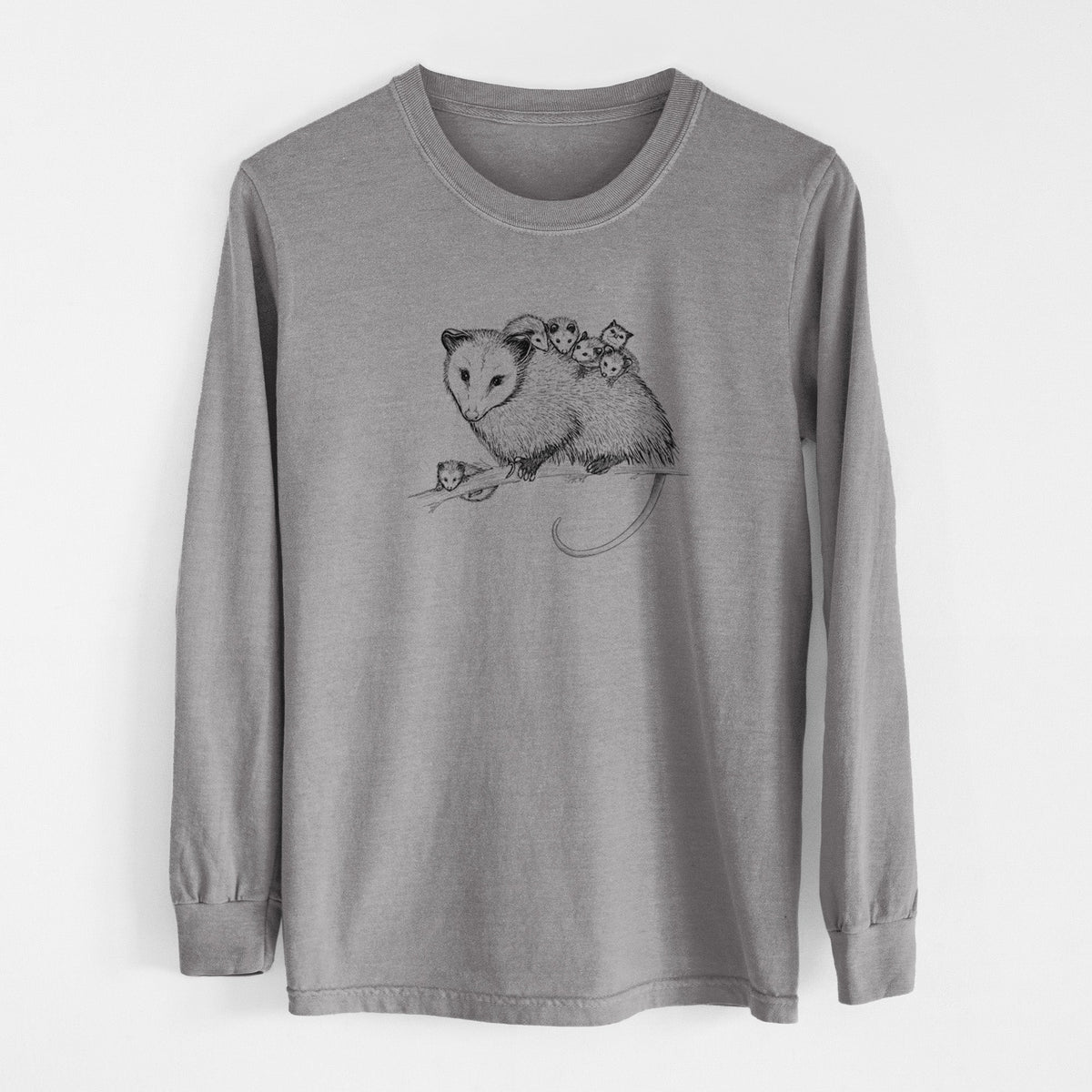 Mama Opossum with Babies - Unisex Comfort Colors 100% Cotton Long Sleeve
