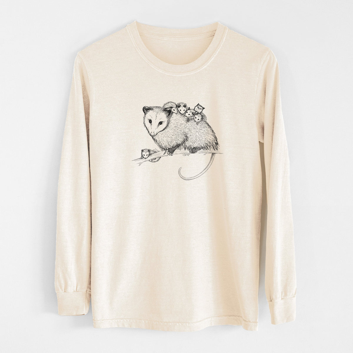 Mama Opossum with Babies - Unisex Comfort Colors 100% Cotton Long Sleeve