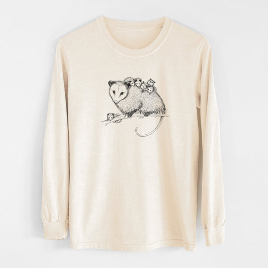 Mama Opossum with Babies - Unisex Comfort Colors 100% Cotton Long Sleeve