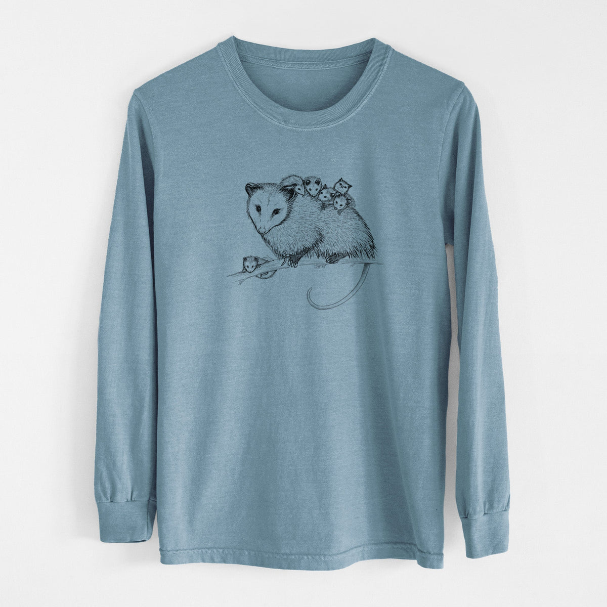 Mama Opossum with Babies - Unisex Comfort Colors 100% Cotton Long Sleeve