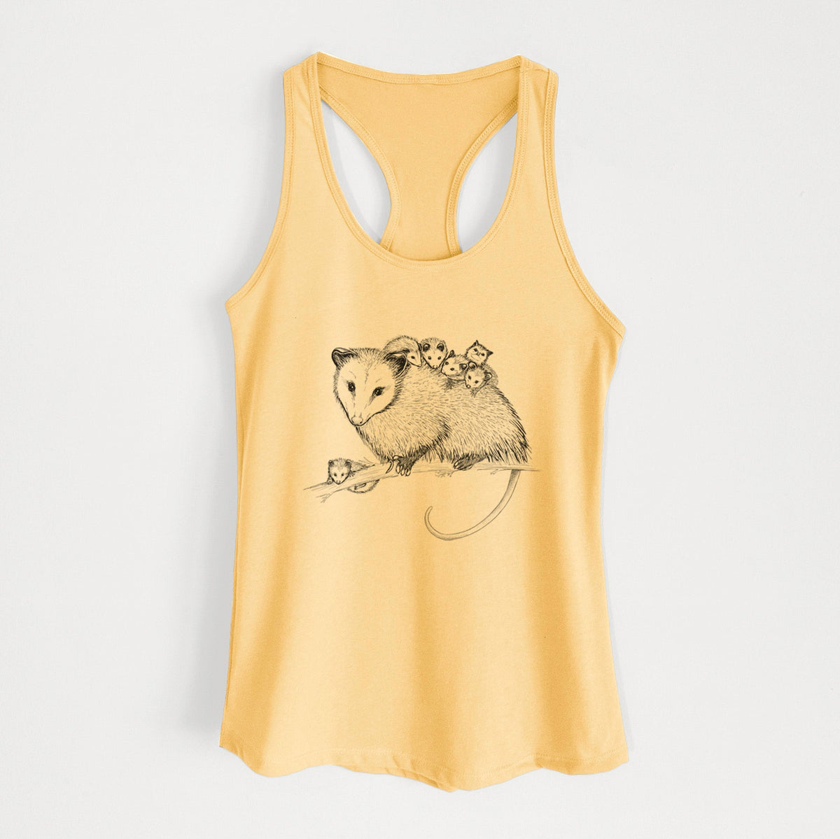 Mama Opossum with Babies - Women's Racerback Tanktop
