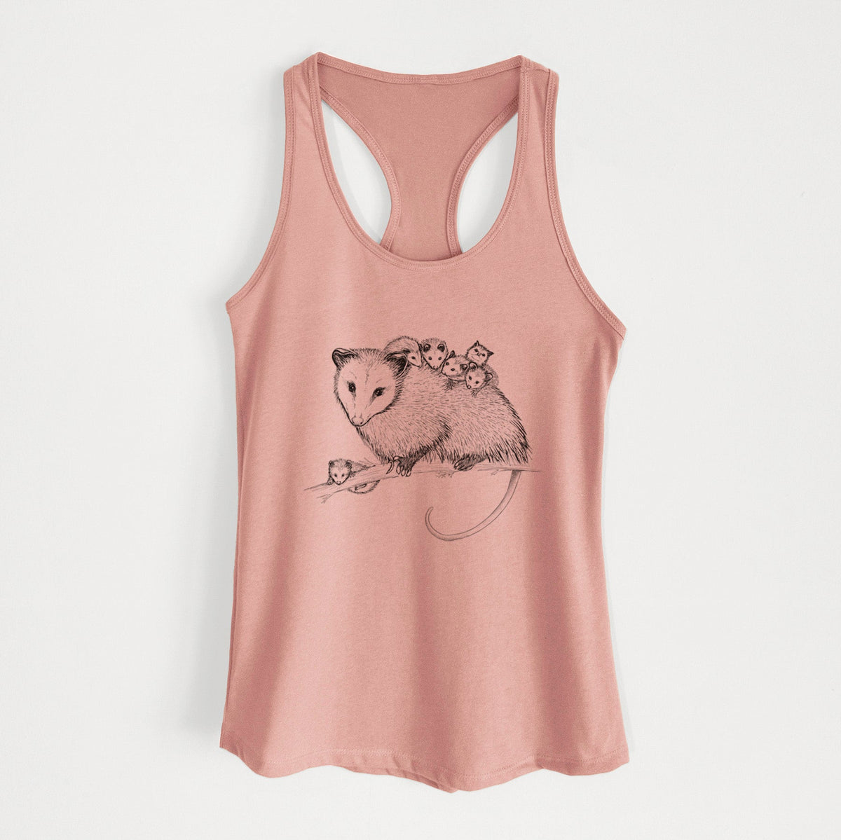 Mama Opossum with Babies - Women's Racerback Tanktop