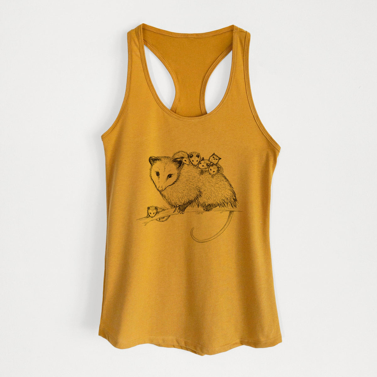 Mama Opossum with Babies - Women's Racerback Tanktop