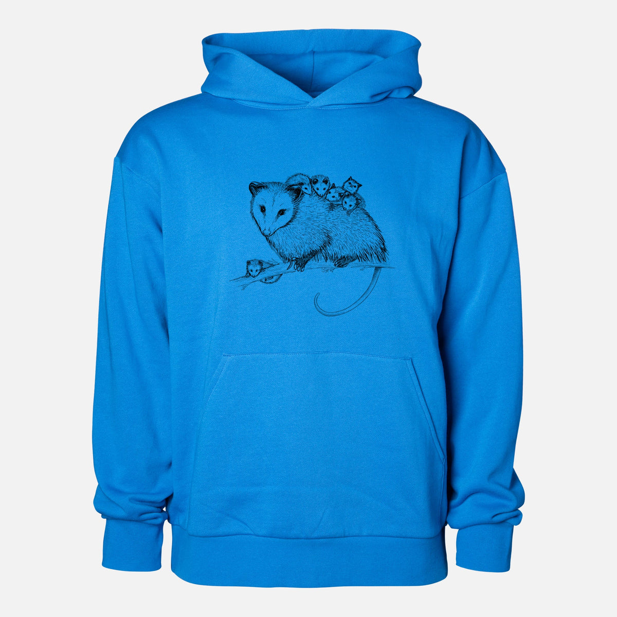 Mama Opossum with Babies  - Statement Midweight Hoodie