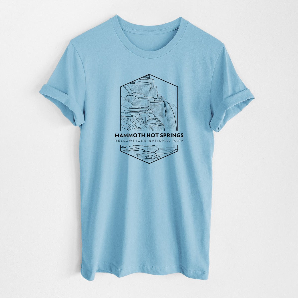 Mammoth Hot Springs - Yellowstone National Park - Lightweight 100% Cotton Unisex Crewneck