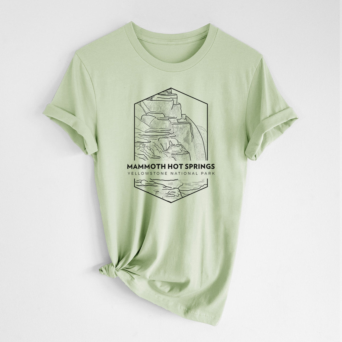 Mammoth Hot Springs - Yellowstone National Park - Lightweight 100% Cotton Unisex Crewneck