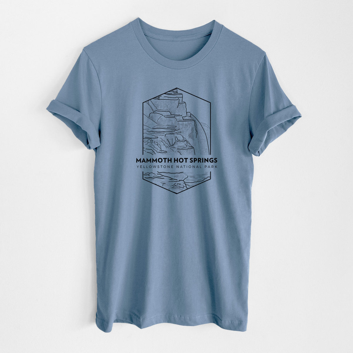 Mammoth Hot Springs - Yellowstone National Park - Lightweight 100% Cotton Unisex Crewneck